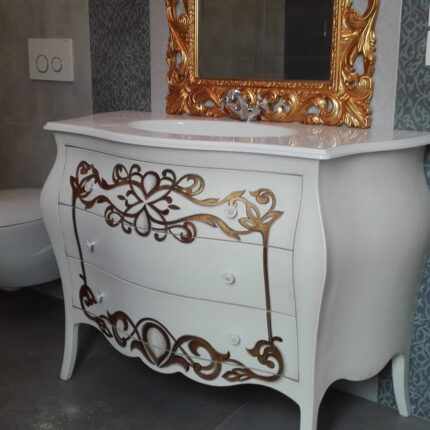 Mobile da bagno bombato 3 cassetti