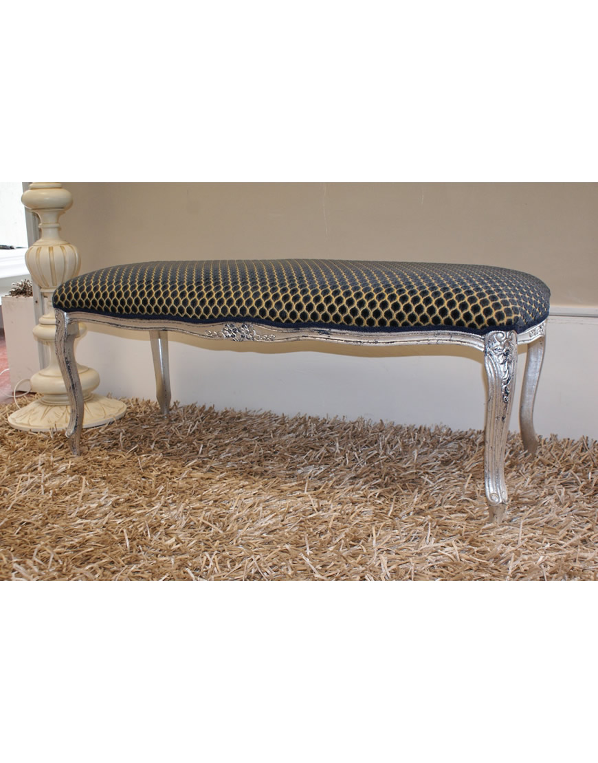 table Panchetta scendiletto finitura foglia argento
