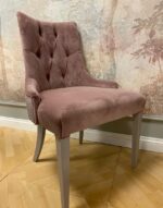 Sedia Sasha schienale capitonne' velluto lavabile rosa