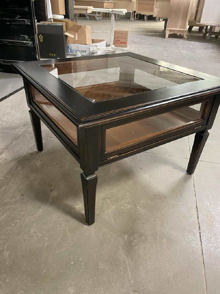 table Tavolino da salotto a bacheca quadrato color moka 70x70
