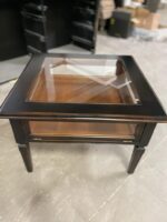 Tavolino da salotto a bacheca quadrato color moka 70x70