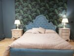 Letto imbottito bottonato